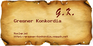 Gresner Konkordia névjegykártya